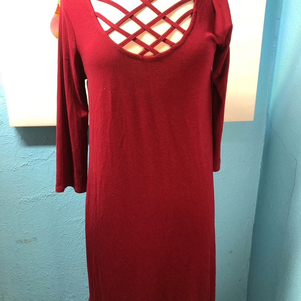 Zenana Outfitters Red Long Sleeve Dress